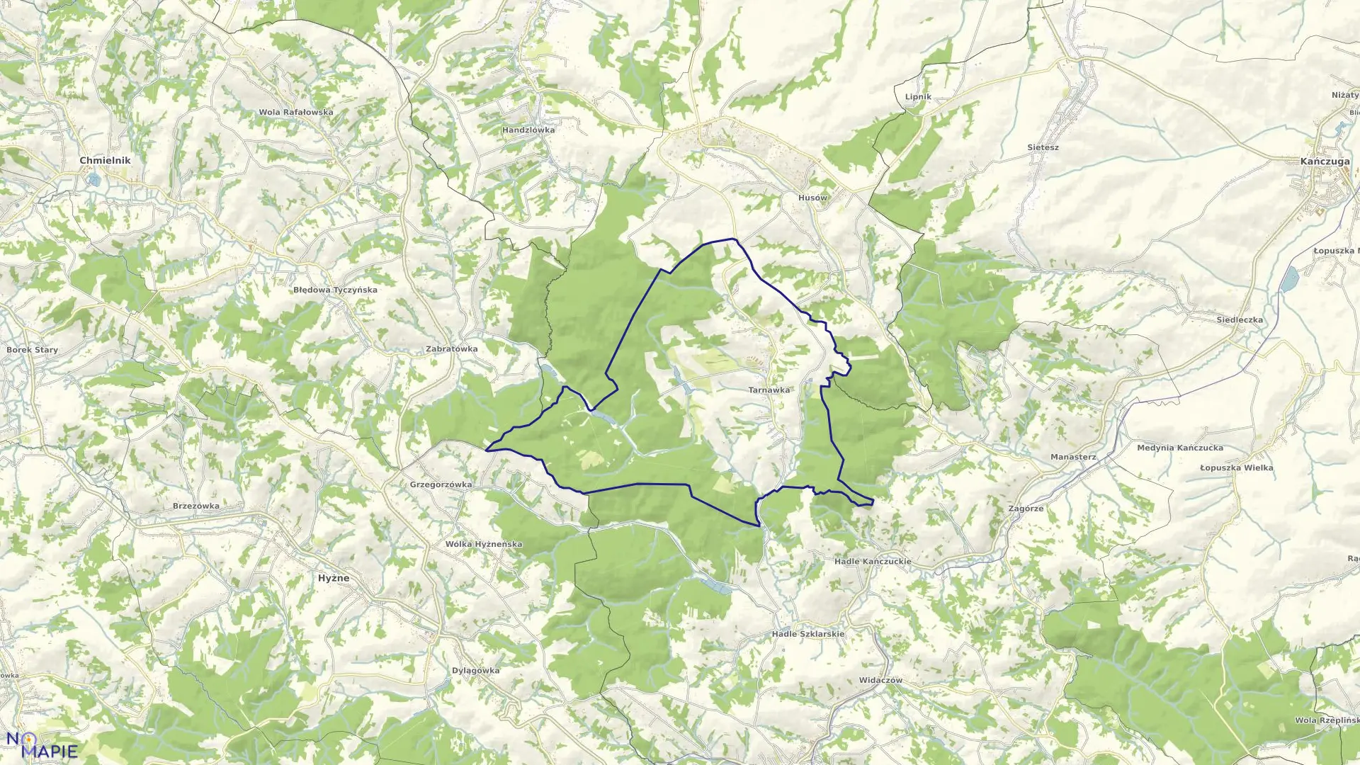 Mapa obrębu Tarnawka w gminie Markowa
